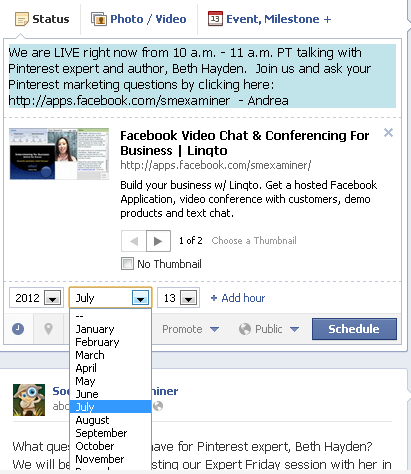 Hướng dẫn  đăng status hẹn giờ trên facebook