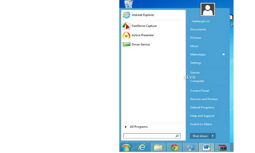 Tạo nút Start trên Windows 8 